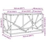 vidaXL Table basse avec dessus en verre noir 78 5x40x41 cm acier