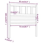 vidaXL Tête de lit Marron miel 81x4x100 cm Bois massif de pin
