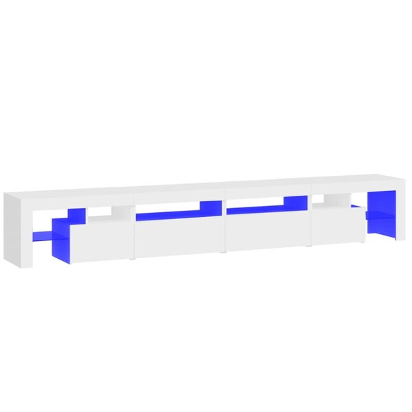 vidaXL Meuble TV avec lumières LED Blanc 260x36 5x40 cm