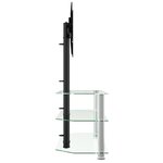 vidaXL Meuble TV d'angle 3 niveaux pour 32-70 pouces noir et argenté