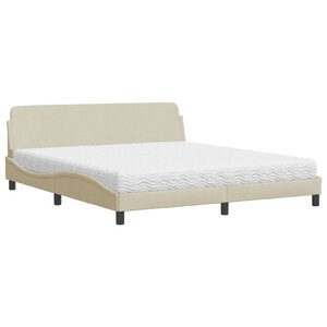 vidaXL Lit avec matelas crème 180x200 cm tissu