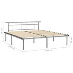 vidaXL Cadre de lit Gris Métal 200x200 cm