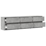 vidaXL Meuble TV avec LED gris béton 180x34x50 cm bois d'ingénierie