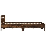 vidaXL Cadre de lit avec tête de lit chêne fumé 140x190 cm