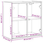 vidaXL Armoire murale avec portes en verre gris béton 68x37x68 5 cm