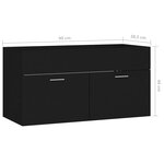 vidaXL Armoire d'évier avec lavabo intégré Noir Bois d'ingénierie