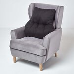 Coussin lombaire ergonomique en suédine  Noir - HOMESCAPES