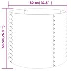 vidaXL Jardinière de jardin Acier enduit de poudre 80x80x68 cm Gris