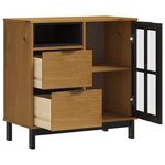 vidaXL Buffet avec porte vitrée FLAM 80x40x80 cm bois massif de pin
