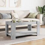 vidaXL Table basse avec LED gris béton 93x53x45 cm bois d'ingénierie