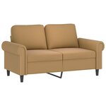 vidaXL Canapé 2 places avec oreillers décoratifs brun 120 cm velours
