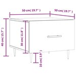 vidaXL Tables basses 2 Pièces noir 50x50x40 cm bois d'ingénierie