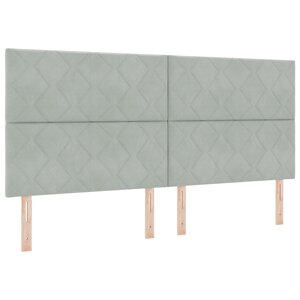 vidaXL Tête de Lit Design Blocs de Diamant Gris Clair 200 cm Velours