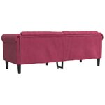vidaXL Canapé à 3 places rouge bordeaux velours