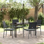 vidaXL Ensemble de salle à manger de jardin 5 pièces avec coussins en poly rotin noir