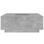 vidaXL Table basse avec LED infini gris béton 100x100x40 cm