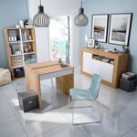 Bibliotheque étagere NOA - Blanc et chêne - 8 cases - 137 x 71 5 x 33 cm