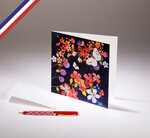 Carte double aerial créée et imprimée en france - papillons volant parmi les fleurs