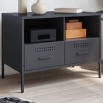 vidaXL Meuble TV anthracite 68x39x50 5 cm acier laminé à froid