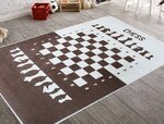 Tapis enfant Echec 100 x 150 cm - Marron