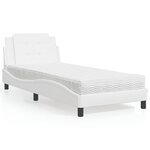 vidaXL Lit avec matelas blanc 100x200 cm similicuir