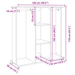 vidaXL Garde-robe avec roues chêne fumé 102x38x110cm bois d'ingénierie