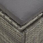 vidaXL Transat convertible avec coussin Résine tressée Gris foncé