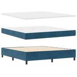 Lit Box Spring vidaXL avec Matelas & LED Bleu Foncé 180x200 cm Velours