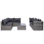 Salon de jardin meuble d'extérieur ensemble de mobilier 10 pièces avec coussins résine tressée gris 02_0015131