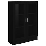 vidaXL Armoire à vitrine Noir 82 5x30 5x115 cm Bois d'ingénierie