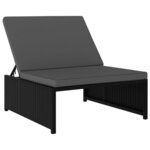 vidaXL Chaises inclinables de jardin lot de 2 et table résine tressée
