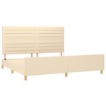 vidaXL Cadre de lit sans matelas crème 200x200 cm tissu