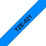 Ruban compatible Brother TZe521 - Texte noir sur fond bleu