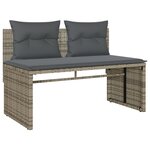 vidaXL Salon de jardin 4 Pièces avec coussins gris résine tressée