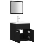 vidaXL Ensemble de meubles de salle de bain Noir Aggloméré