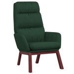 vidaXL Chaise de relaxation avec tabouret Vert foncé Tissu