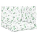 vidaXL Coussins de palette lot de 3 motif de feuilles tissu Oxford