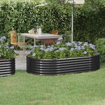 vidaXL Lit surélevé de jardin Acier enduit de poudre Anthracite