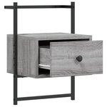 vidaXL Table de chevet murale sonoma gris 35x30x51cm bois d'ingénierie