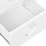 Bureau table poste de travail meuble d'ordinateur informatique étude industriel avec tiroirs 105 x 52 x 75 cm Acier blanc 02_0023864