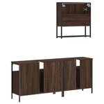 vidaXL Ensemble de meubles de salle de bain 3 Pièces Chêne marron