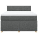 vidaXL Sommier à lattes de lit avec matelas Gris foncé 160x200cm Tissu