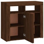 vidaXL Buffet avec lumières LED chêne marron 80x35x75 cm