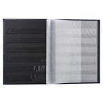 Album De Timbres Simili-cuir 32 Pages Noires - 16 5x22 5 Cm - Noir - Exacompta