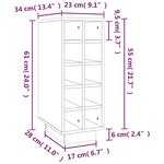 vidaXL Armoire à vin 23x34x61 cm Bois de pin massif