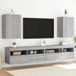 vidaXL Meubles TV muraux 2Pièces sonoma gris 40 5x30x60cm bois ingénierie