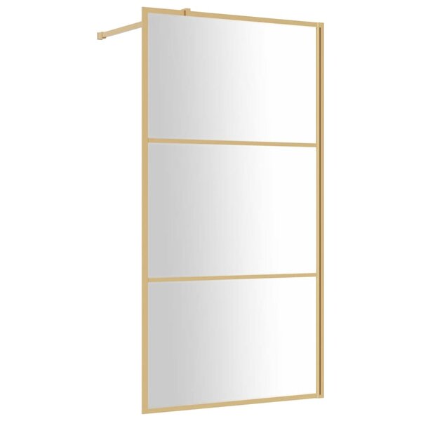 vidaXL Paroi de douche avec verre ESG transparent doré 115x195 cm