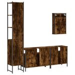 vidaXL Ensemble de meubles de salle de bain 4 Pièces Chêne fumé Bois