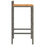 vidaXL Tabourets de bar lot de 2 gris résine tressée et bois d'acacia