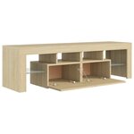 vidaXL Meuble TV avec lumières LED Chêne sonoma 140x36 5x40 cm